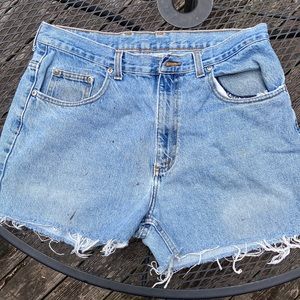 Denim Distressed Frayed Jean Shorts sz 34 men